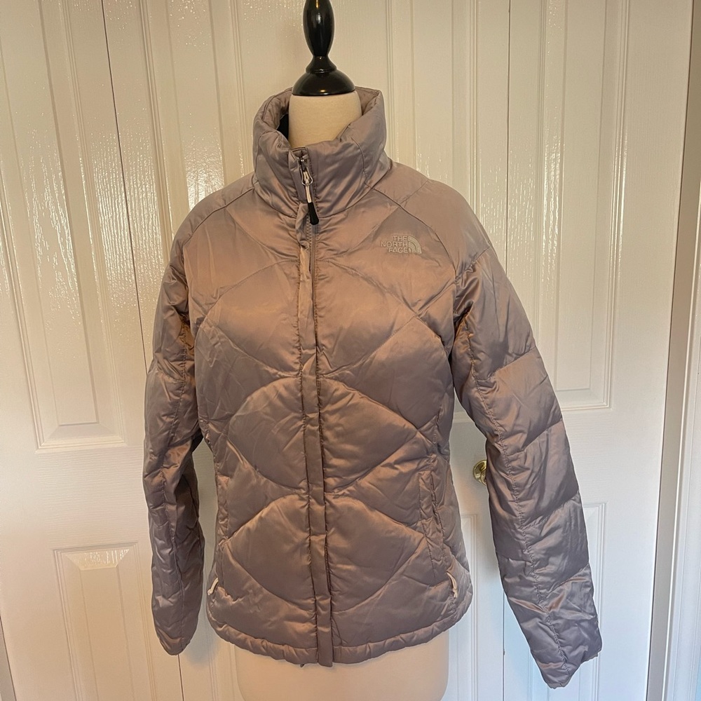 North Face 550 Down Puffer in Purple Chrome